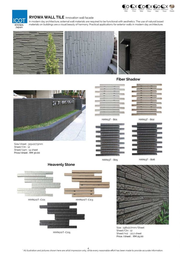 Ryowa Wall Tile - Malaysia Manufactured Tiles & Mosaic