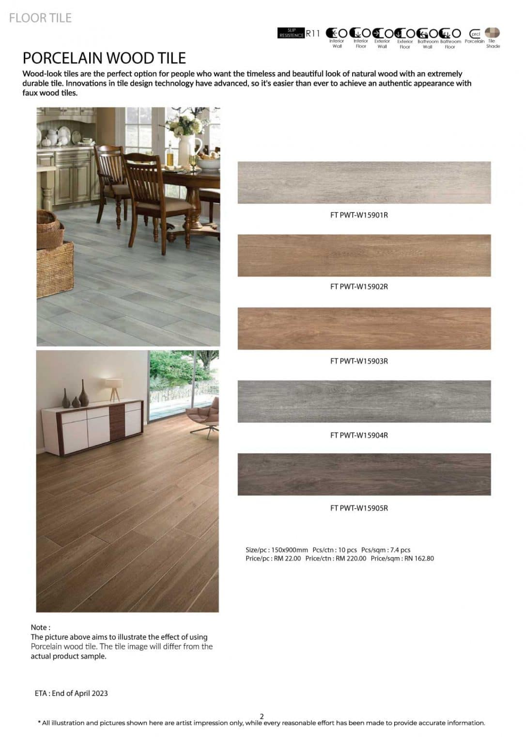 Porcelain Wood Tiles - Malaysia Manufactured Tiles & Mosaic