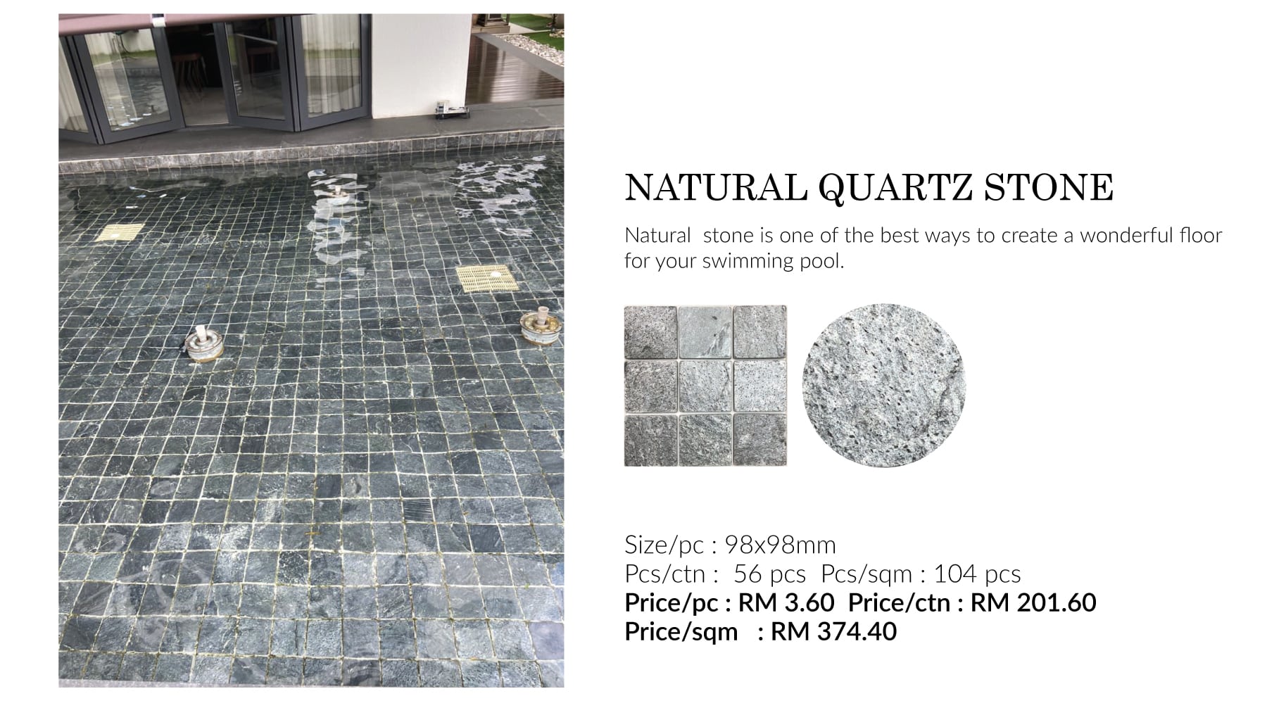 Natural Quartz Stone for Swimming Pool