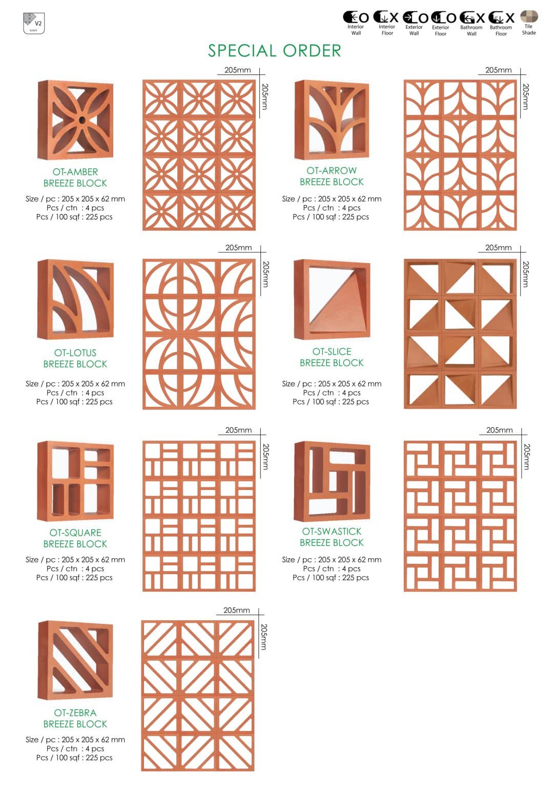 Terracotta Breeze Block - GNG Tiles Malaysia